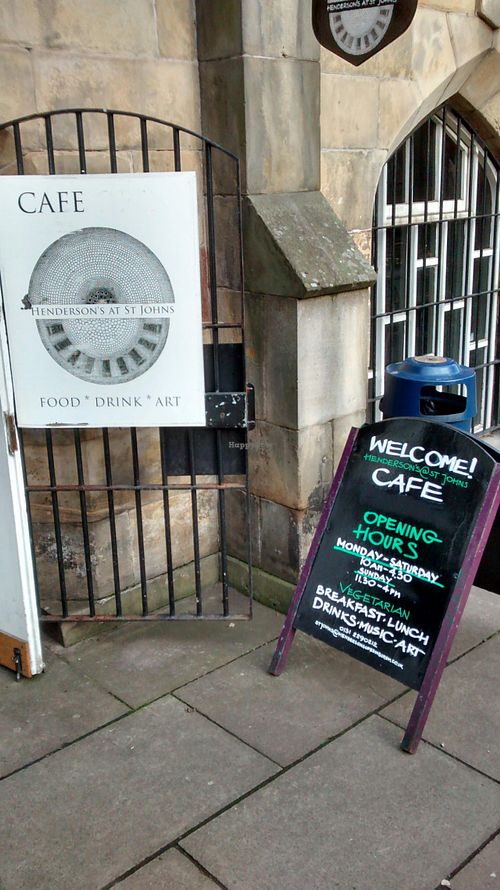 Outside now. at Hendersons at St. John's in Edinburgh