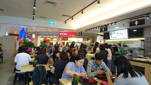 inside the restaurant at Greendot - Vivocity in Central Singapore