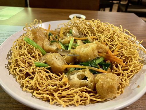 Vegan crispy noodles   at Time's Vege 时'素 in West Singapore