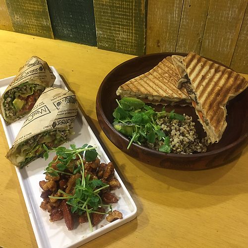 mushroom panini and avocado wrap  at Miss Green - Eslite in Taipei