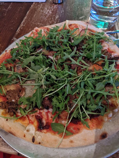 Haggis pizza at Harmonium in Edinburgh