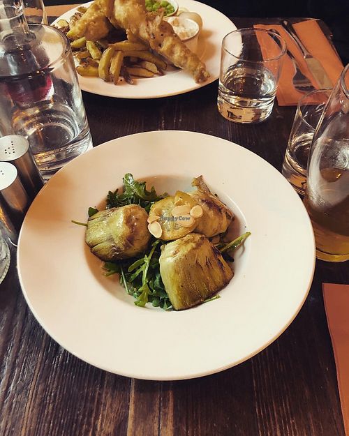 Artichokes & fish’n’chips  at Harmonium in Edinburgh