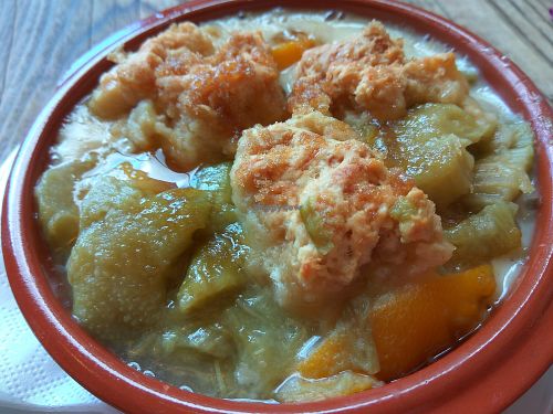 Rhubarb and peach cobbler at Harmonium in Edinburgh