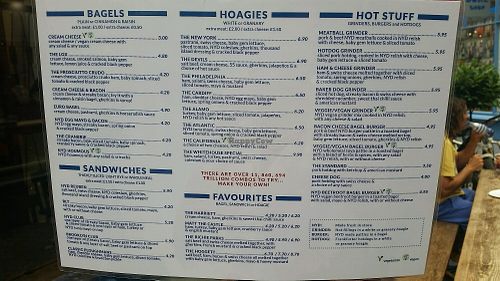 Menu with 5 Vegan options  at New York Deli in Cardiff