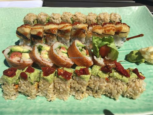 4 of the vegan rolls off the vegan menu    at Blue Sushi Sake Grill in Naperville