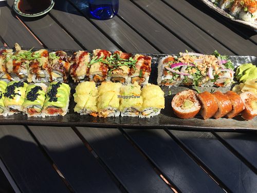 Top left> South Pacific>shitake>thai hippy bottom left>green goddes>tempura cabbage > cowgirl at Blue Sushi Sake Grill in Naperville