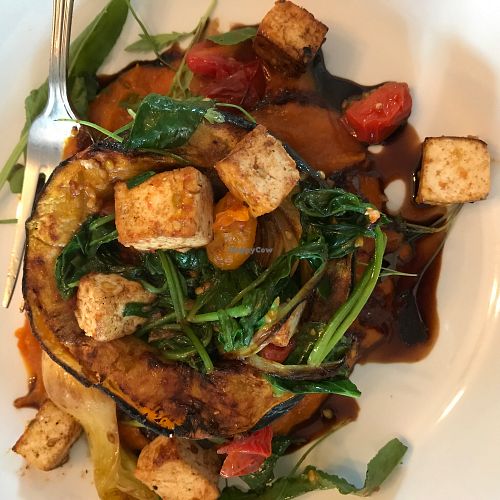 entree at Harborside Tavern in Boothbay Harbor