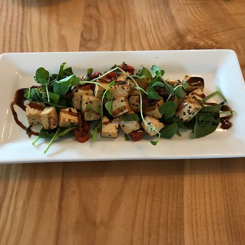 black pepper tofu app at Harborside Tavern in Boothbay Harbor