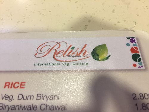 Menu at Relish International Veg Cuisine in Muscat