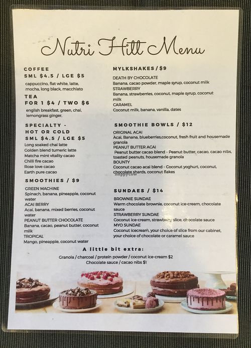 menu 2 at Nutri Hitt in Albion