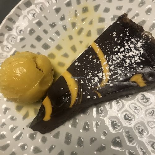 Vegan blood orange and chocolate tart  at ASK Italian in Swindon