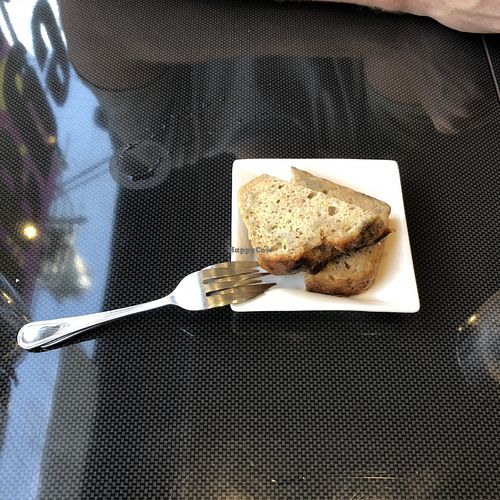 Banana bread for dessert at Vegetarian Beast in Tokyo