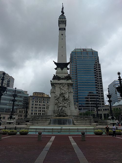 Monument Circle just across the street from Greenleaf Juicing Company 2 at Greenleaf Juicing Company in Indianapolis