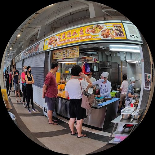 Stall at New Margaret Drive hawker centre at Tanglin Halt RuYi Vegetarian 东陵福如意园 in Central Singapore