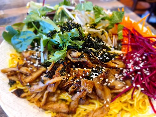 Turmeric vermicelli noodles at Olivia Spring Cafe in Moonee Ponds