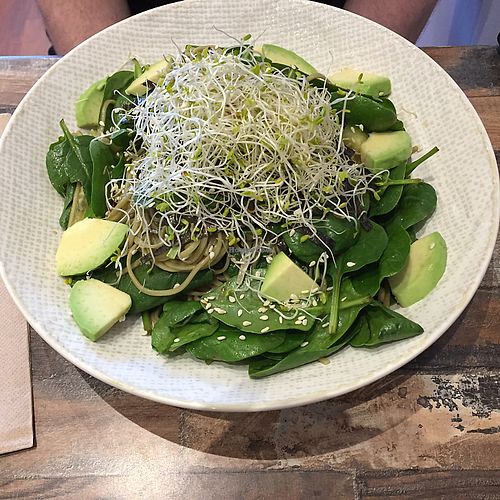 green salad  at Olivia Spring Cafe in Moonee Ponds