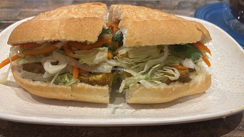 Bahn mi with lemongrass tofu. So good!  at Olivia Spring Cafe in Moonee Ponds