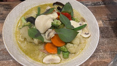 Green curry  at Olivia Spring Cafe in Moonee Ponds