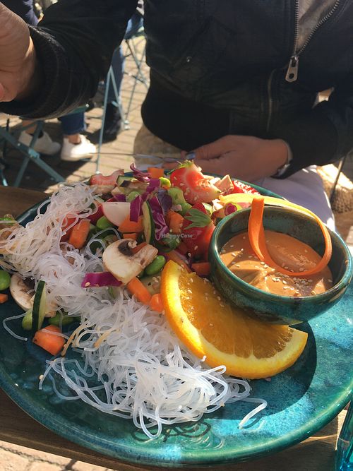 Salad with Glas noodles and peanut sauce at OAS Cafe in Kalmar