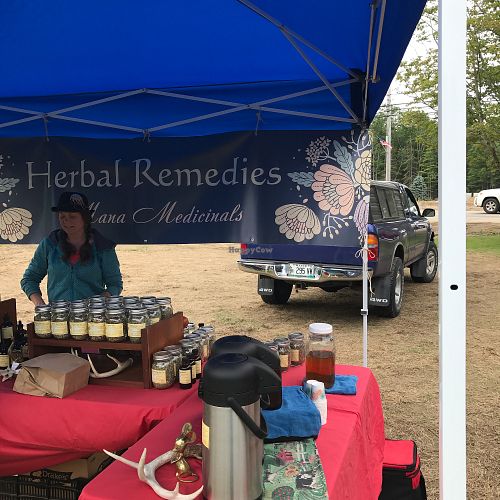 herbal remedies at Thursday Farmers Market in Boothbay