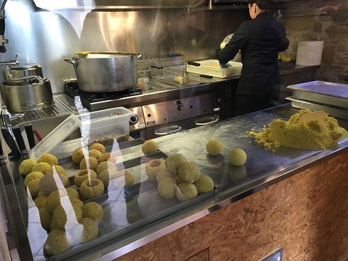 Before frying  at La Tonda Fritta in Erice