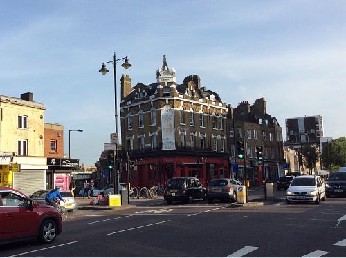 The shop is on the left of the photo with the black sign at The Little Vegan Cookie Co. in Cheshunt
