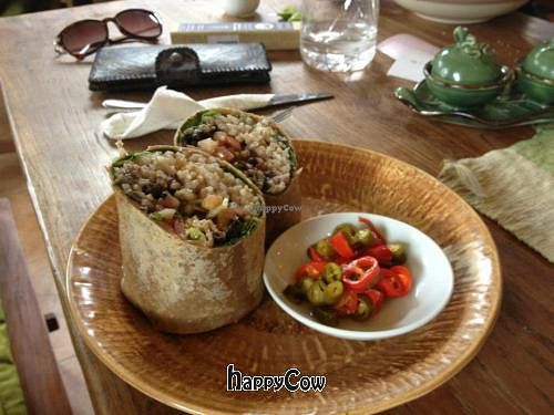 The 'Almost perfect burrito' at Zula Vegetarian Paradise in Seminyak