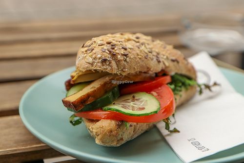 smoked tofu sandwich at FC Caffe in Wroclaw
