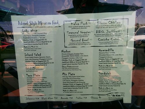 menu 1 at Loko Wraps in Kailua Kona