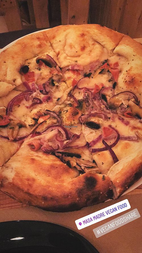 Pizza at Masa Madre in Madrid