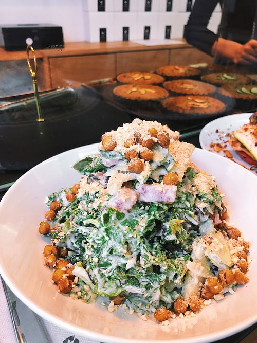 Lunch with a kale salad and raw lasagna - was amazing! at Bunny's Deli in Madrid