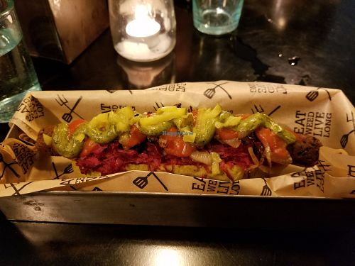 Vegan hot dog at Dutch Weed Burger at The Dutch Weed Burger - Food Truck in Amsterdam