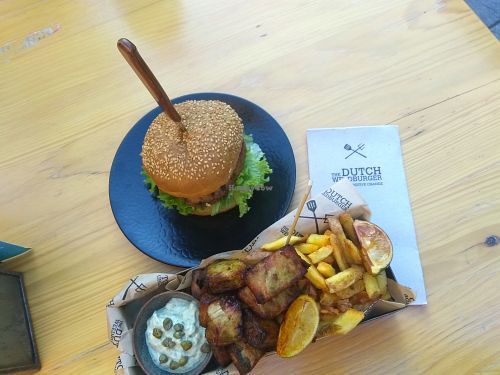 Wish & chips + Dutch weed burger at The Dutch Weed Burger - Food Truck in Amsterdam