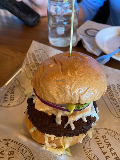 Mushroom burger   at Burger Village in Hicksville