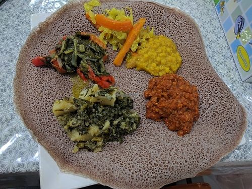 Vegan platter for one  at Abyssina Ethiopian Restaurant in Blacktown
