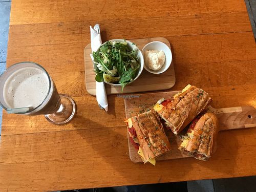 Mini-panini and salad with milkshake of peanut butter and banana hmmm at Sultans in Antwerpen