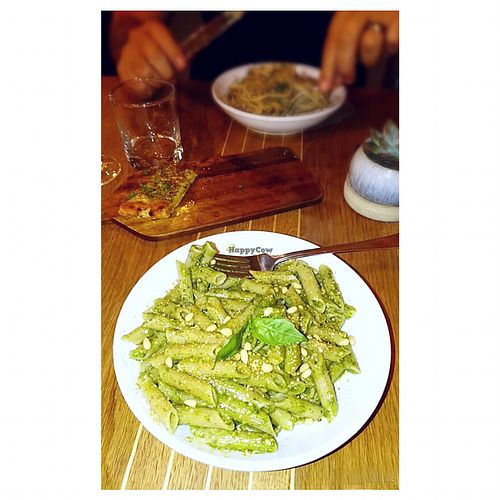Gluten Free Vegan Pesto Pasta & Walnut Pasta  at The Flat in Exeter