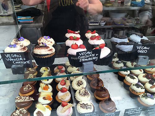 vegan cupcakes at Flour Patisserie in Jersey