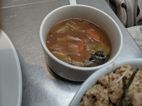 Bibimbap comes with a very nice soup. at Natudeco in Kamakura