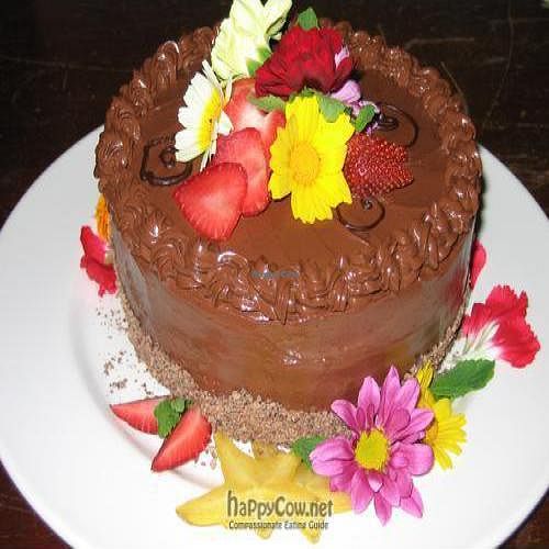 Our organic, vegan chocolate cake at Radha Yoga and Eatery in Vancouver