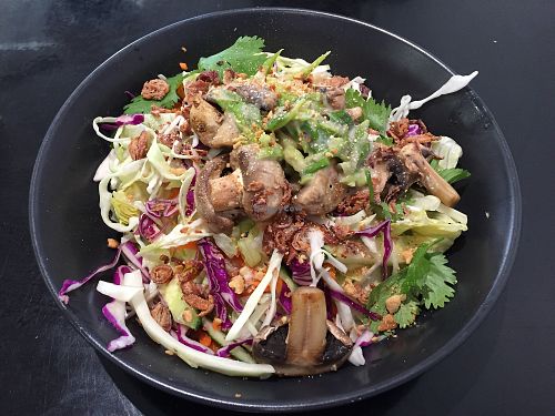 Thick noodle salad at Mint and Jam in Yea