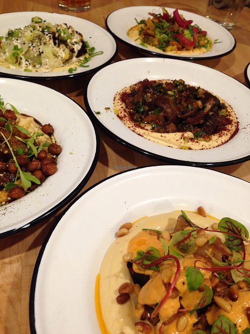 Variety of hummus at Little Sesame in Washington
