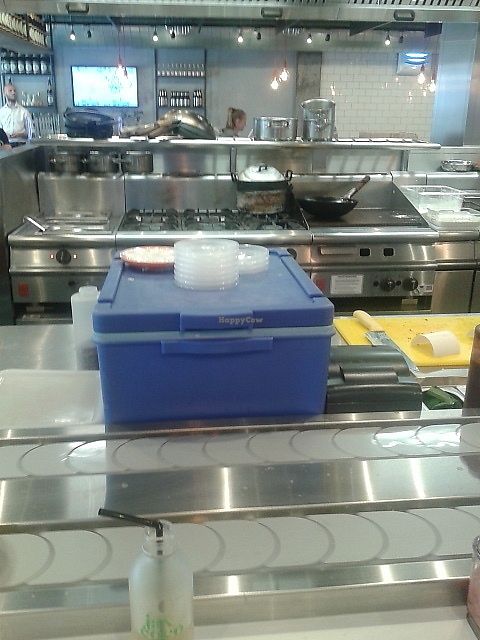 Open kitchen with separate vegan section at YO! Sushi in Newcastle Upon Tyne