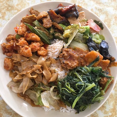 Epic overloaded buffet plate of goodness at Natural Vegetarian Food in Kota Bharu