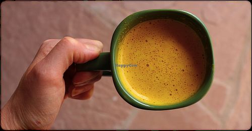 G O L D E N mylk elixir to nourish and reset you on a Monday! We make ours from our slow brewed antioxidant rich chaga mushroom tea, fresh coconut milk, ginger, anti-inflammatory rich turmeric, spices, and a dash of white pepper. Served hot and creamy or over ice. #goldenmylk #dairyfree #chaga #purejoykitchen #tumerictonic #chagamushroom #elixir at Pure Joy Kitchen in Bend