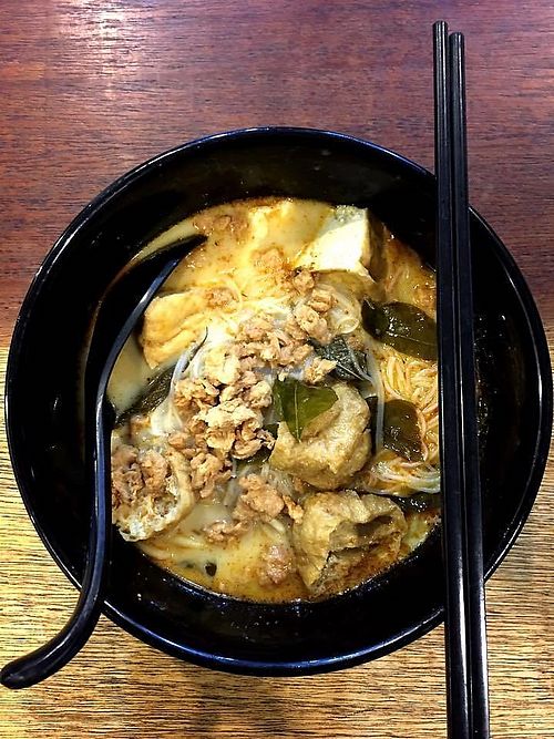 curry noodles  at Harmony Kopitiam in Muar