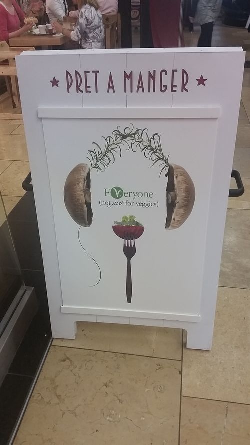 Sign at Pret A Manger - Bridge St Arcade in Cardiff