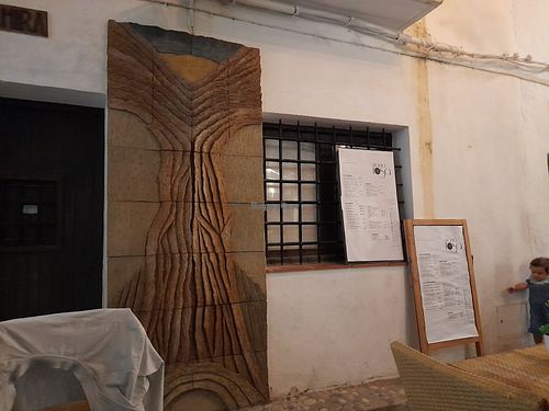 View from our table with the menu at Mamarosa in Altea