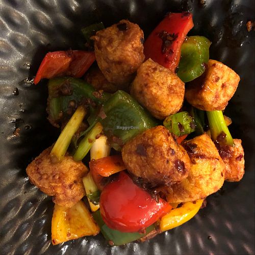  Dry fried black bean tofu balls at Liutaio Music Cafe & Shop in Cambridge