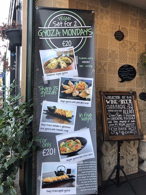 Monday gyoza set menu at Liutaio Music Cafe & Shop in Cambridge